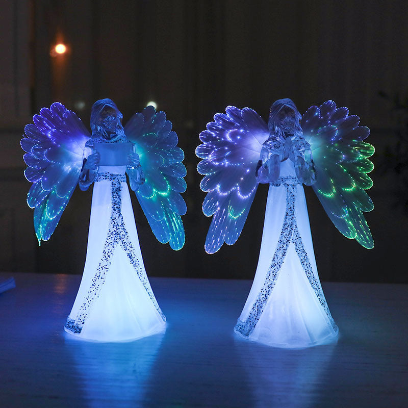 Colorful Lights Christmas Angel Ornaments