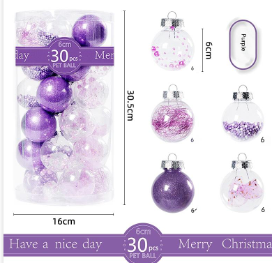 Christmas Transparent Plastic Ornaments