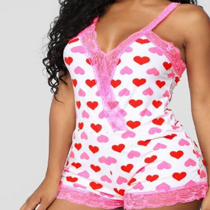 Hearts One Piece Pajama Set