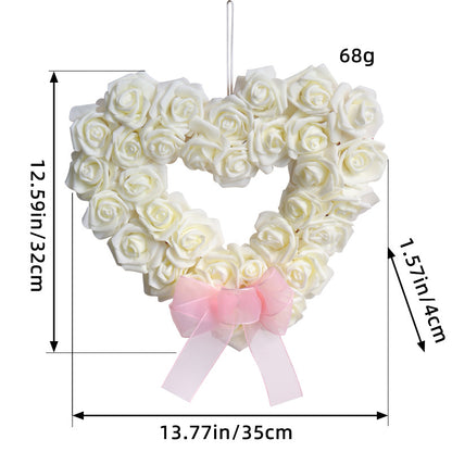 White Heart Rose Garland