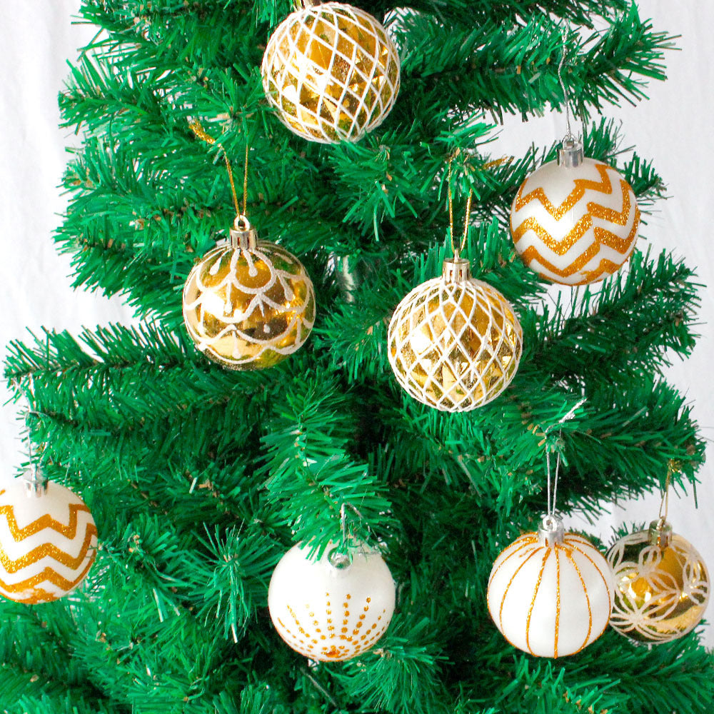 Gold & White Christmas Ornaments