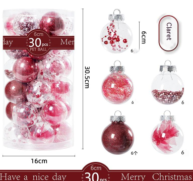 Christmas Transparent Plastic Ornaments