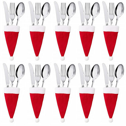 Santa Hat Silverware Covers