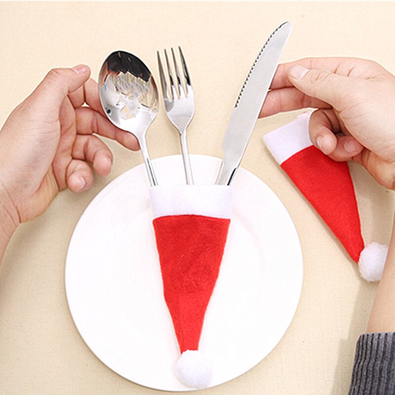 Santa Hat Silverware Covers