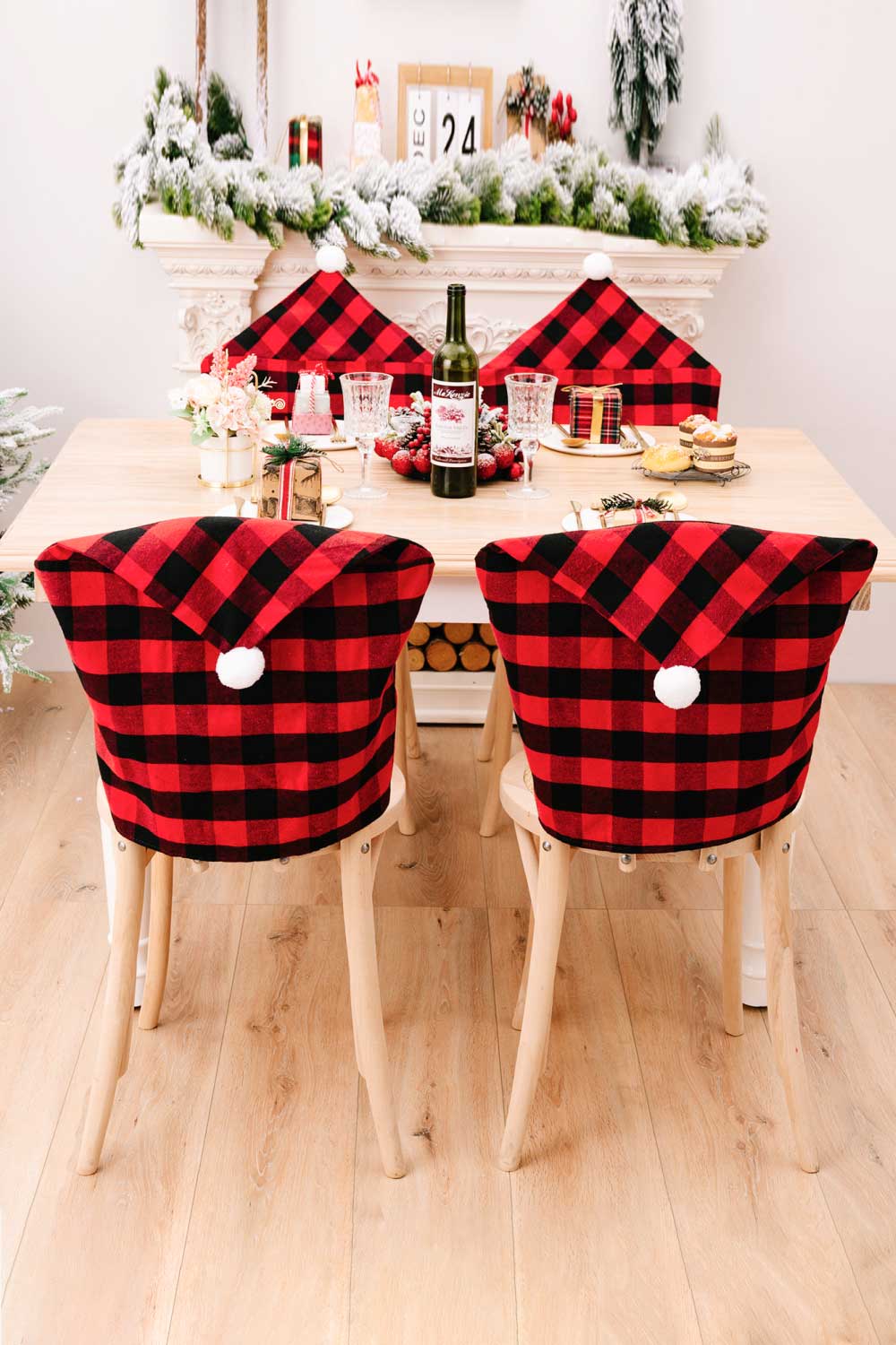 Holiday Plaid Chair Covers