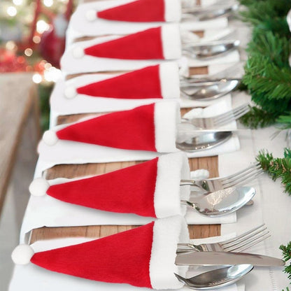 Santa Hat Silverware Covers