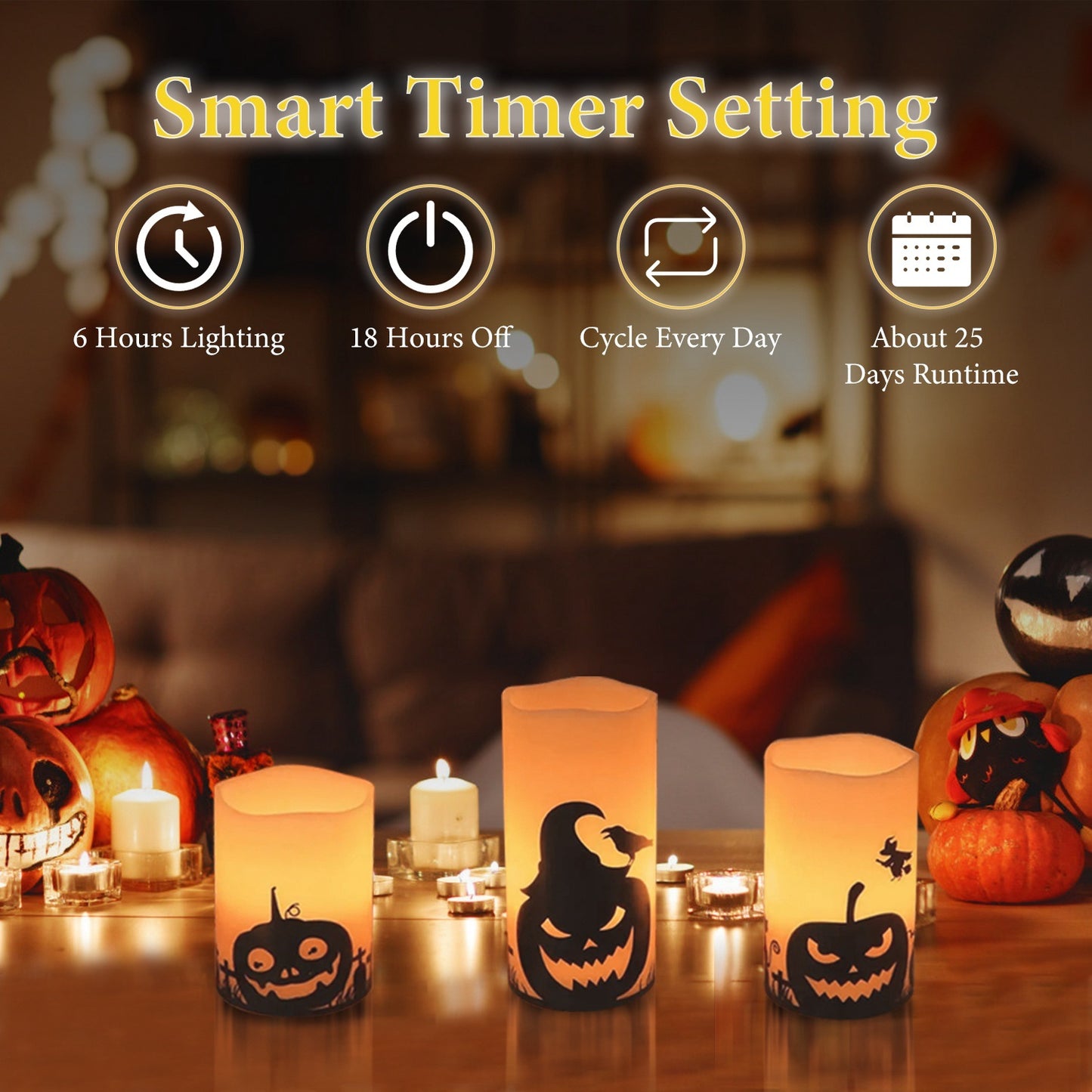 Halloween Flameless Candel Set