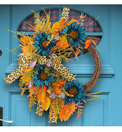 Blue Sunflower Wreath