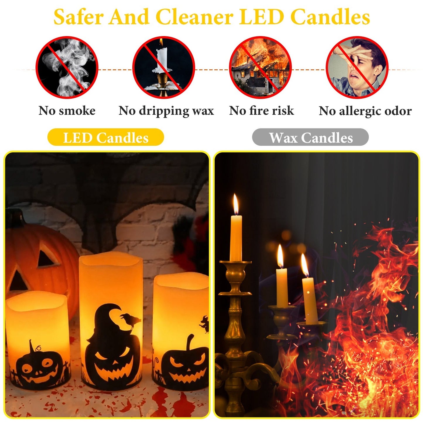 Halloween Flameless Candel Set