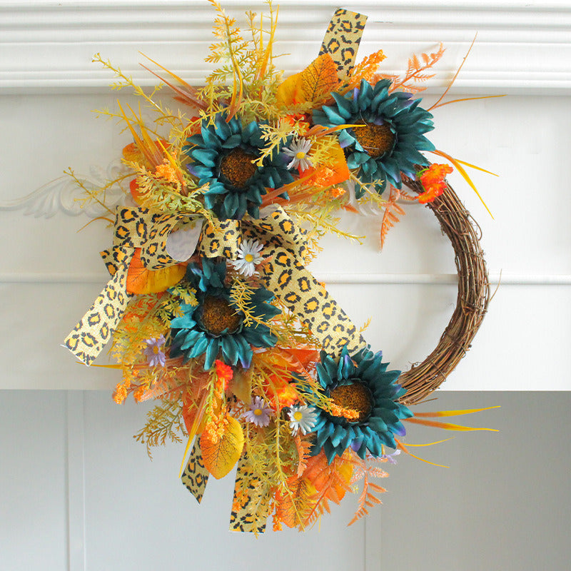 Blue Sunflower Wreath