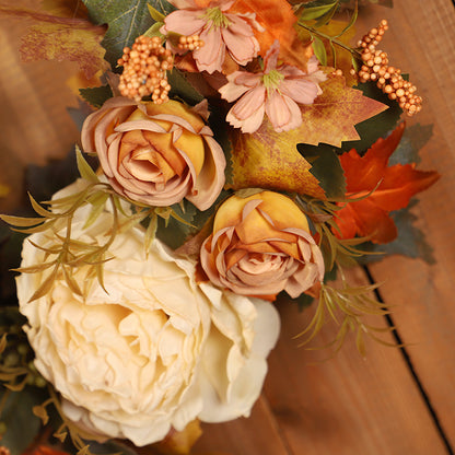 Fall Peony Maple Leaf Wreath