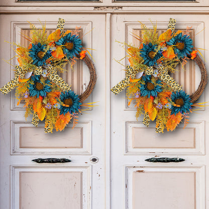 Blue Sunflower Wreath