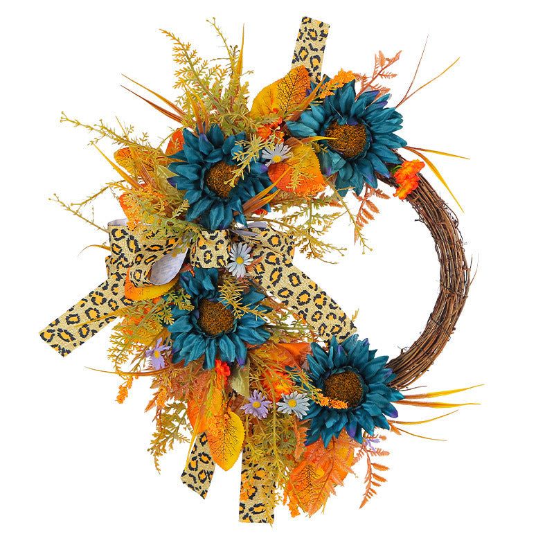 Blue Sunflower Wreath