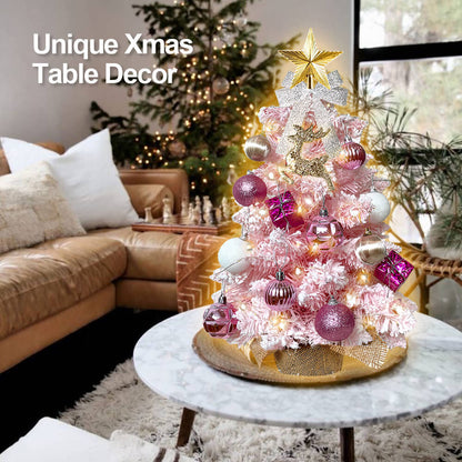 Pink Tabletop Christmas Tree