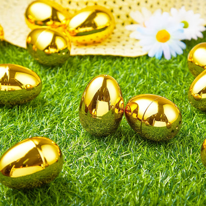 2.3" Fillable Golden Easter Eggs (18pcs)