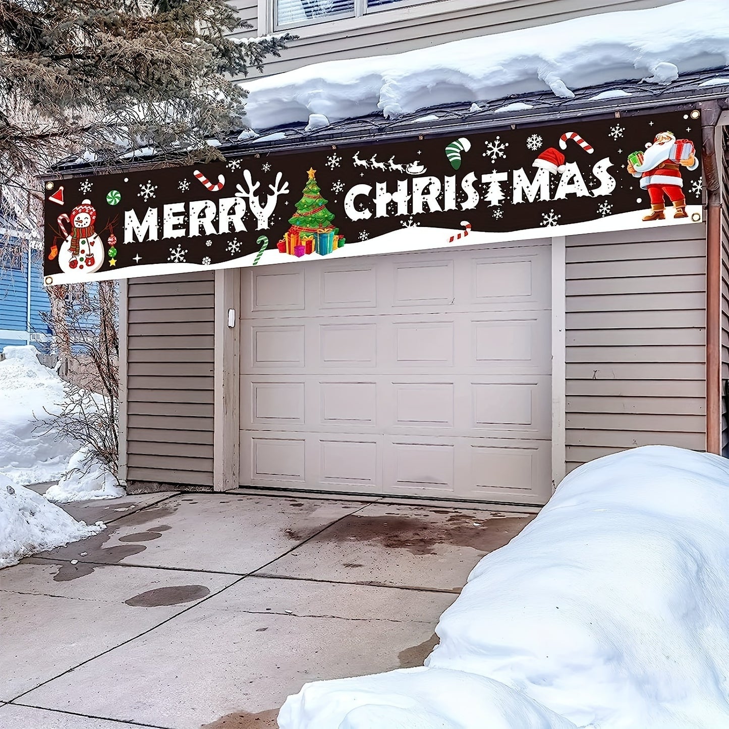 Festive Large Merry Christmas Banner