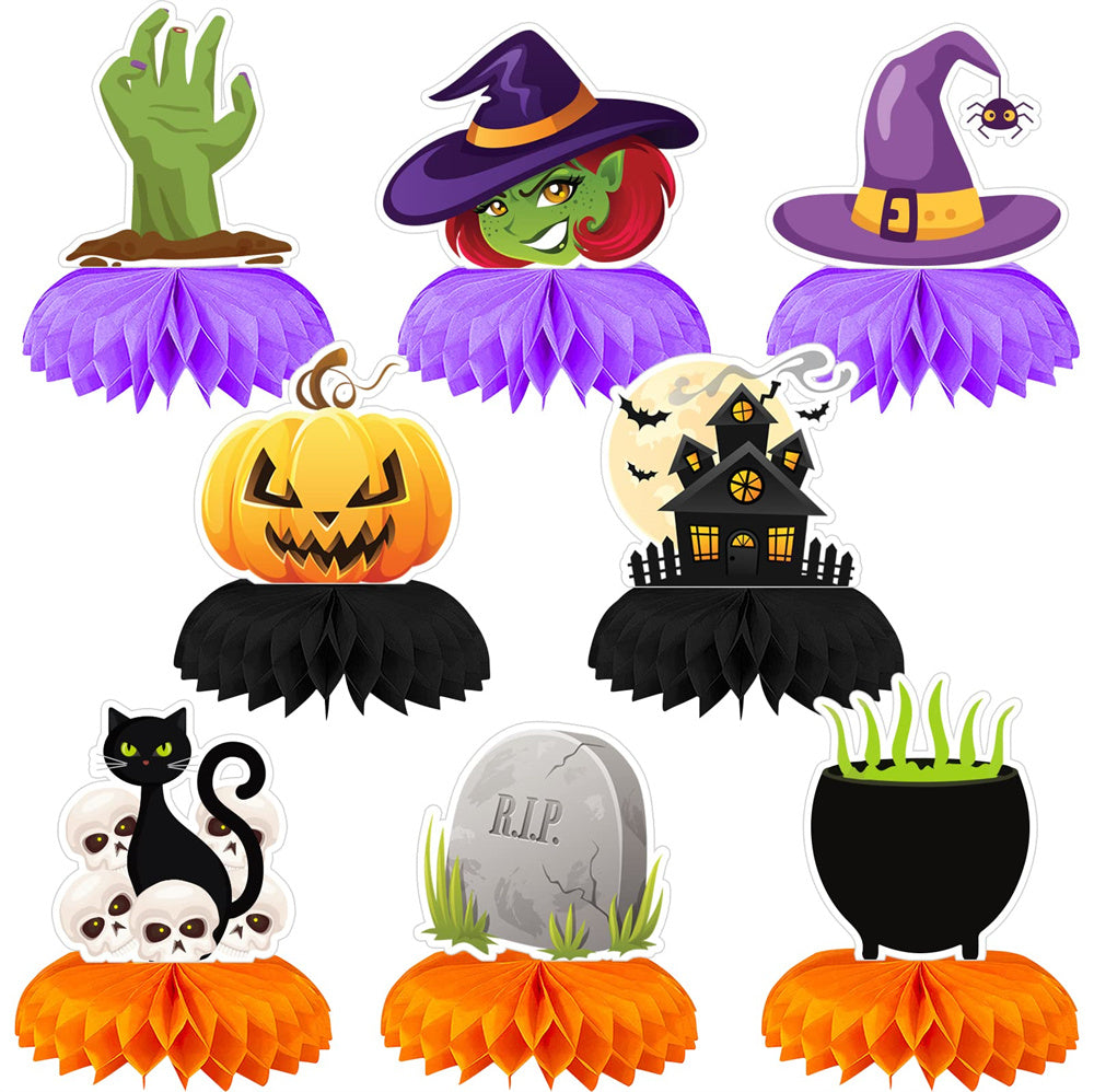 9PCS Halloween Honeycomb Table Centerpieces