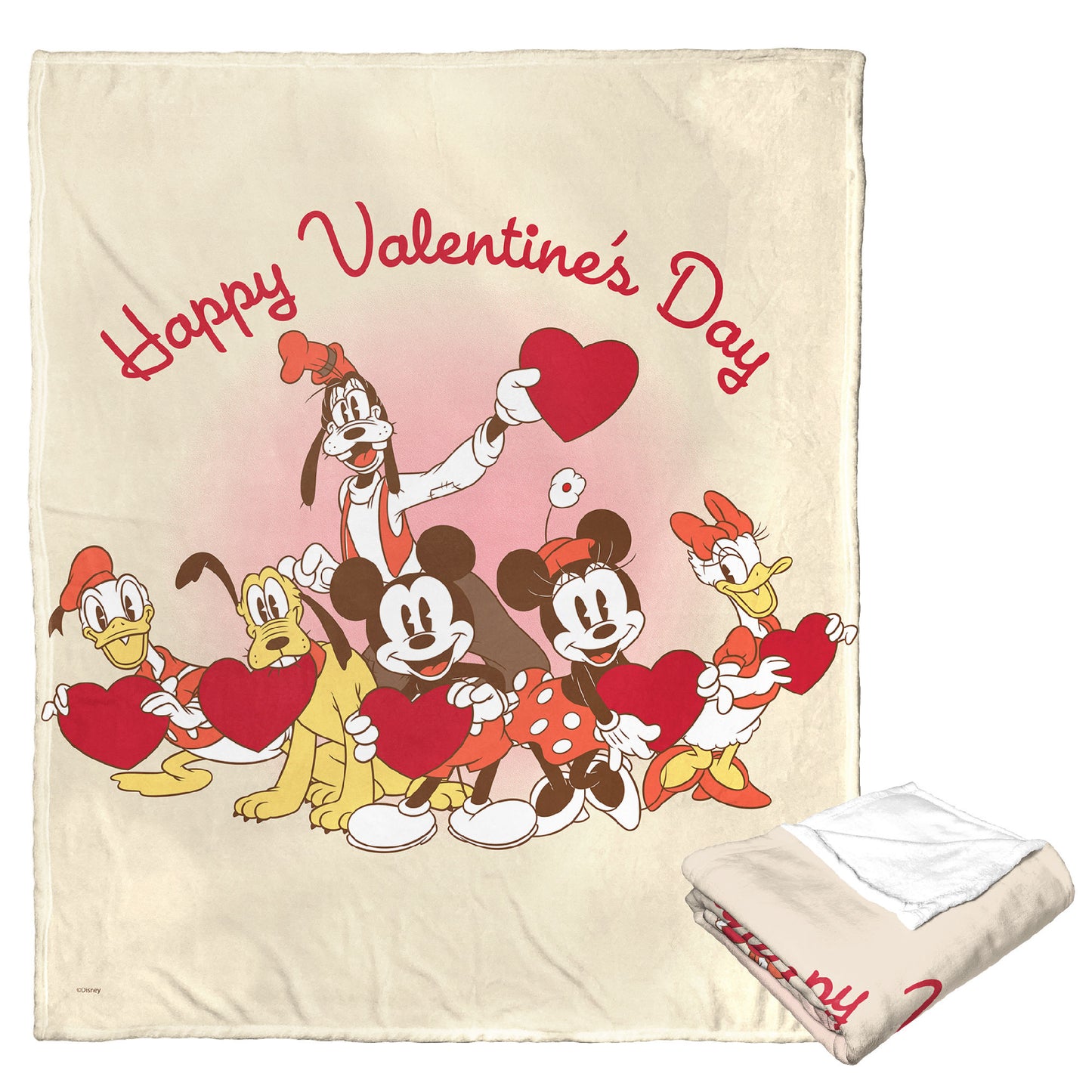 Mickey & Friends; Happy Valentine's Day Throw Blanket