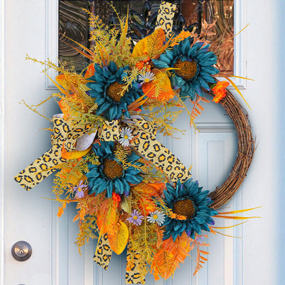 Blue Sunflower Wreath