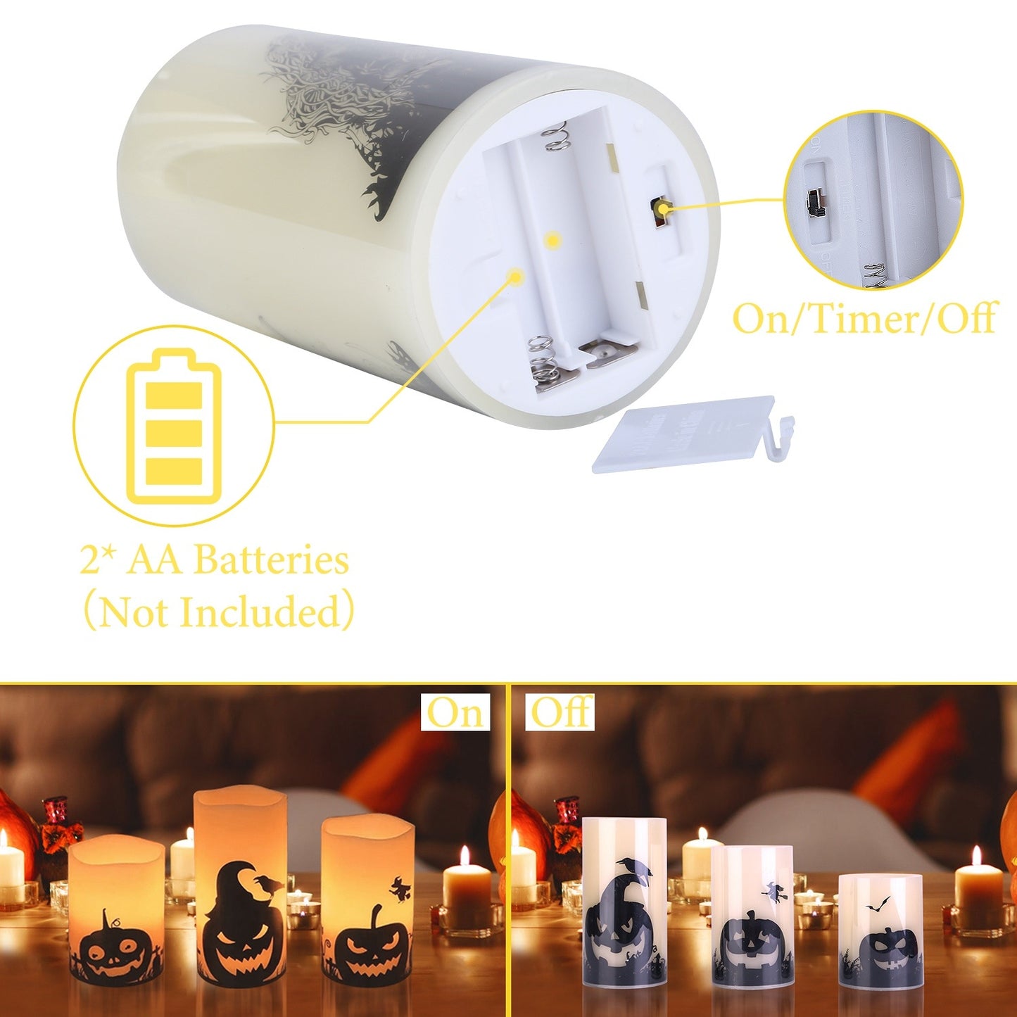 Halloween Flameless Candel Set