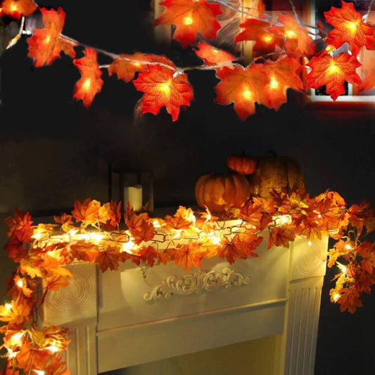 Maple Leaf Garland String Lights