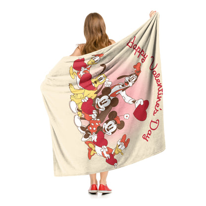 Mickey & Friends; Happy Valentine's Day Throw Blanket