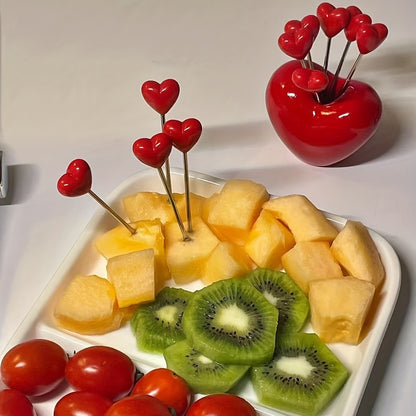 Heart Shaped Stainless Steel Fruit Forks