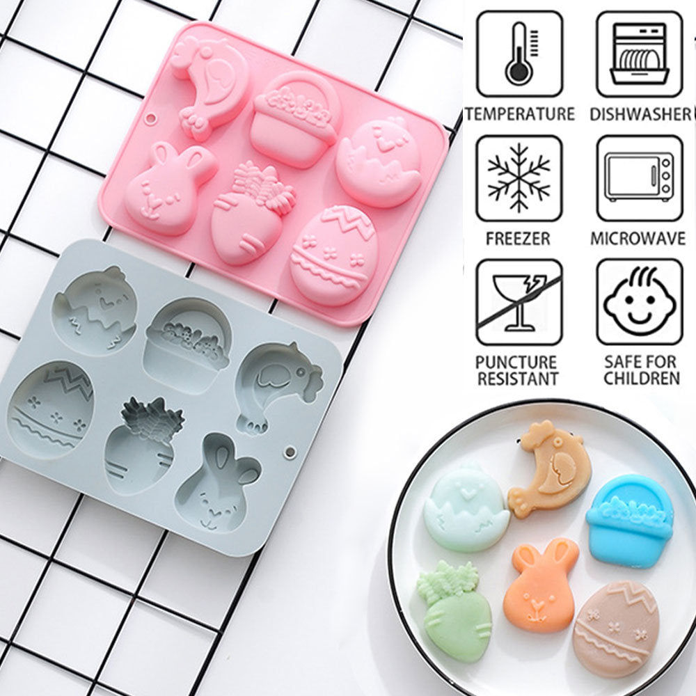 3D Easter Silicone Molds (6 PCS)