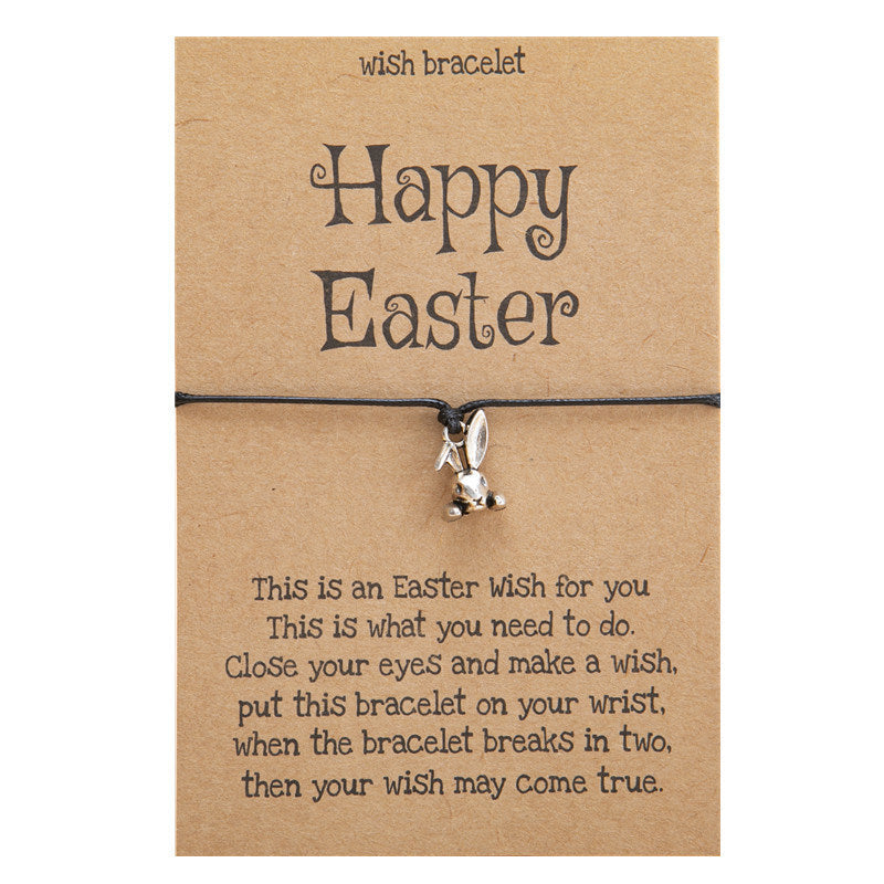 Alloy Hand Woven Rabbit Blessing Card