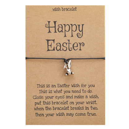 Alloy Hand Woven Rabbit Blessing Card