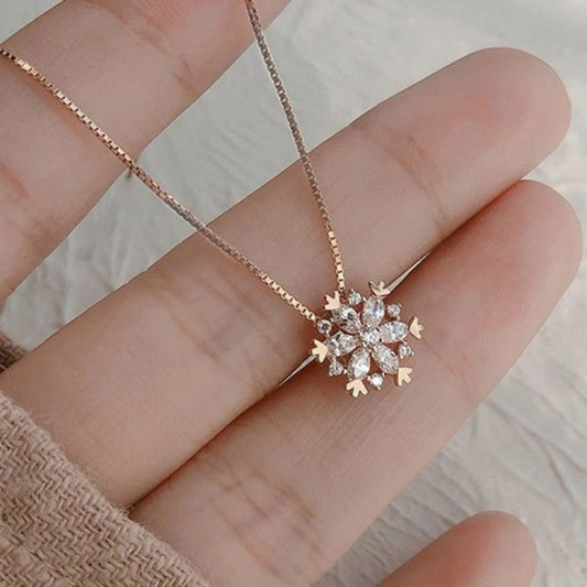 Snowflake Womens Pendant Necklace