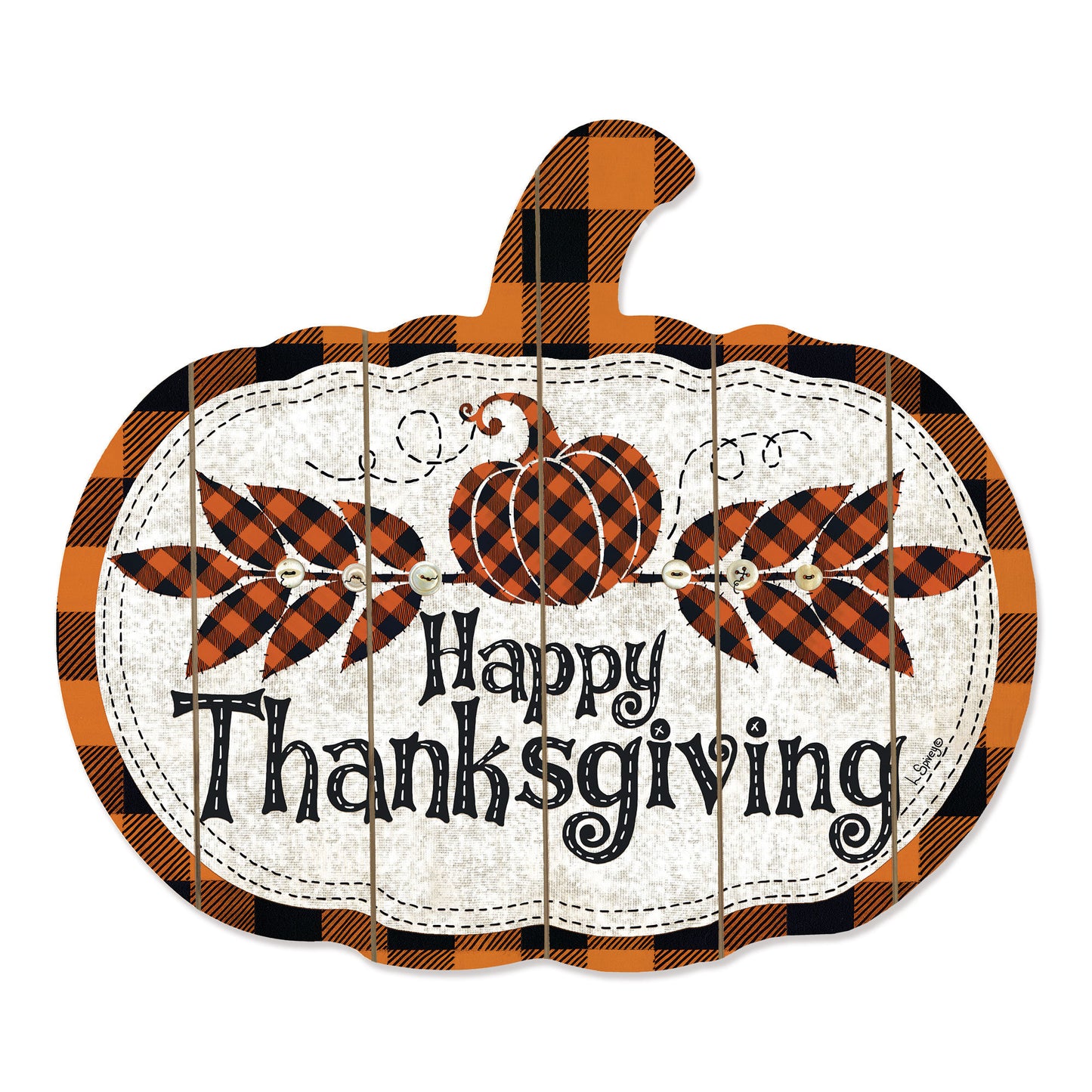 "Happy Thanksgiving" Wooden Pumpkin Wall Art