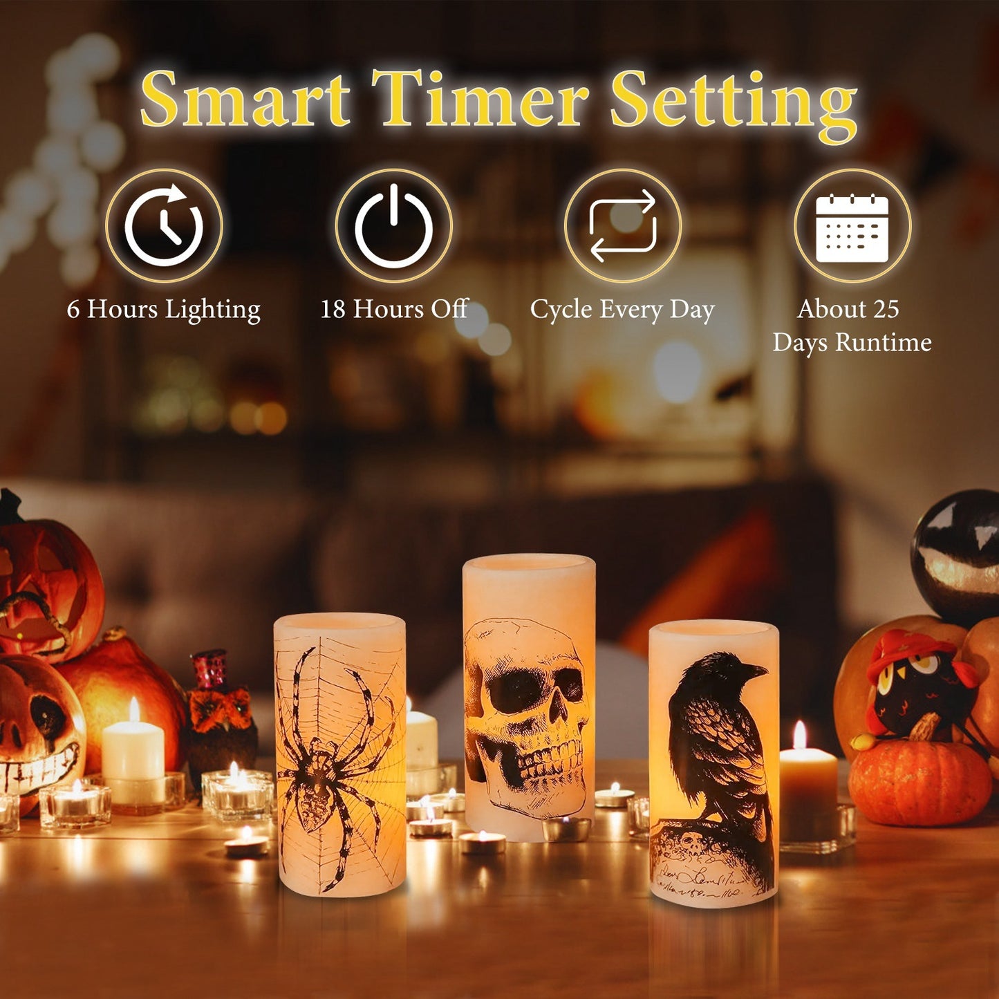 Halloween Flameless Candel Set