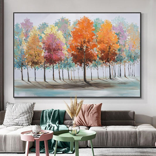 Canvas Fall Colors & Trees Oil Painting